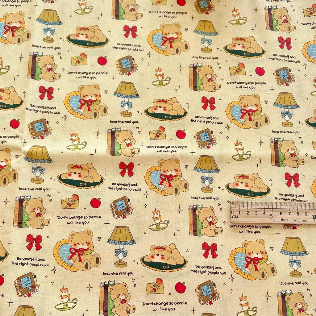 100% Cotton Digital Print Fabric: Korean Style Cartoon Animal & Floral Design for Women's, Children's Clothing & Homewear DIY