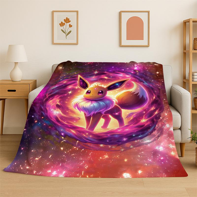 Coperta Morbida e Calda in Flanella con Disegno Cartone Animato di Pokemon Pikachu, Coperta da Divano per Camera da Letto, Soggiorno, Letto, Viaggio, Campeggio, Picnic, Bambino