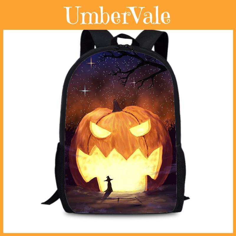 Halloween Bat Pumpkin Backpack With Nylon Material For Daily Use And Street Style