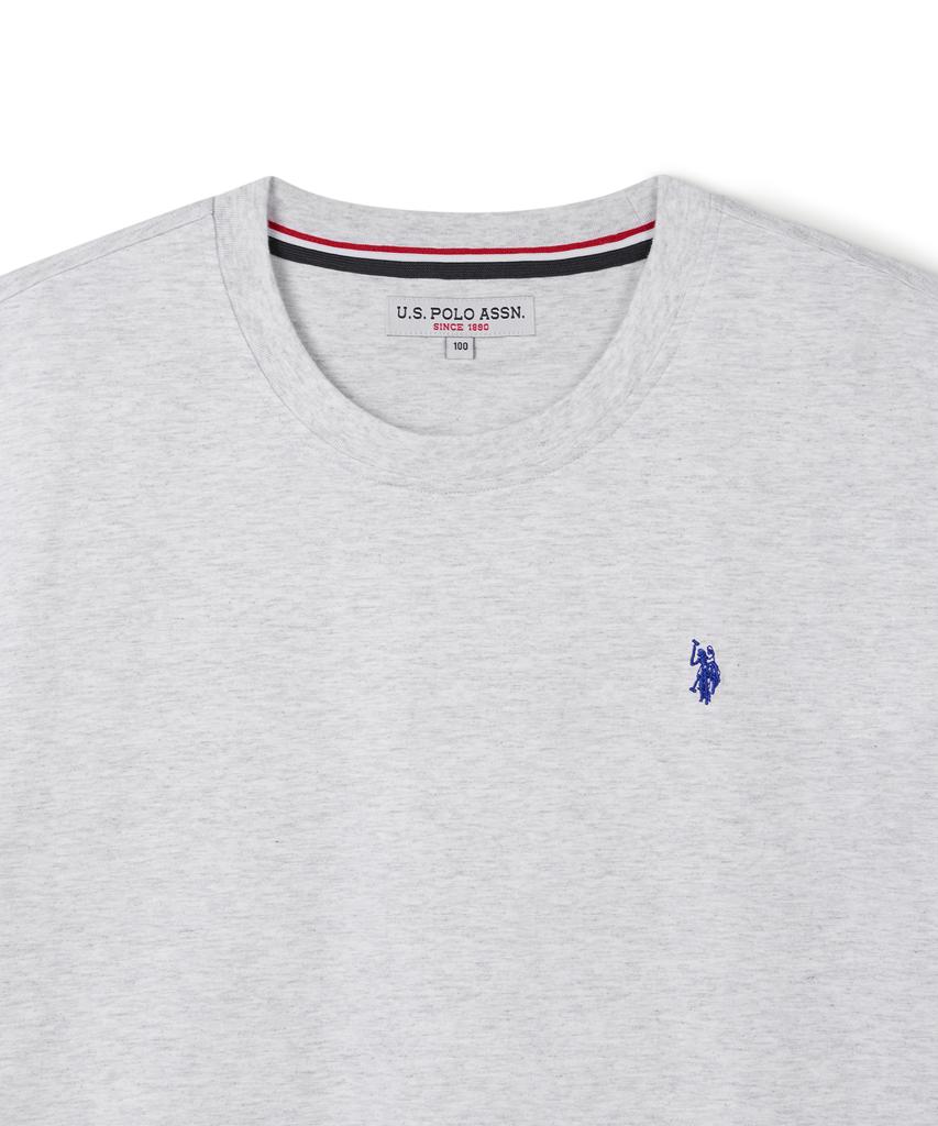 USPOLOASSN Cotton Short Sleeve Round Neck T-Shirt_Light Gray
