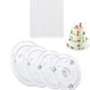 15 Pieces Clear Cake Stacking Dowels with 5 Cake Separator Plates for 4 6 8 10 12 Inch Cakes  for Wedding Cake Construction