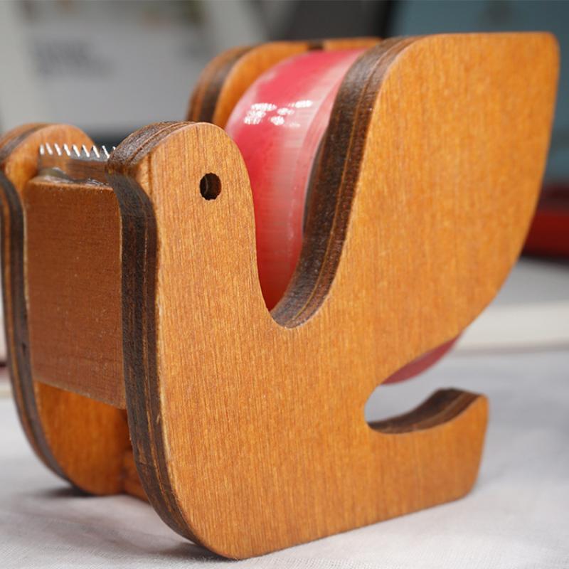 

Wooden Tape Cutter Desktop Tape Dispenser Animal Shaped Squirrel Whale Design Ergonomic Tape Holder For Office Home School D