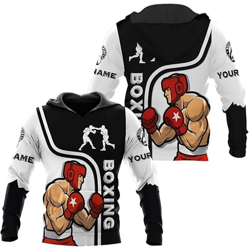 Muay Thai Graphic Hoodie Men Clothing 3D Boxing KO Print Sportwear New In Hoodies Women Harajuku Fashion Y2k Pullover Sweatshirt