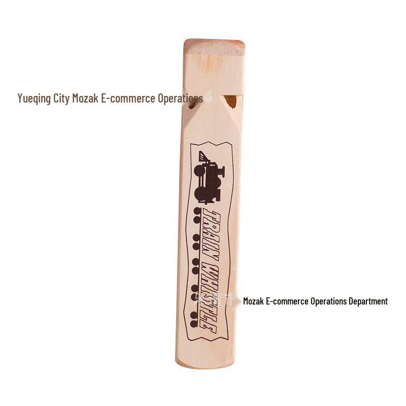 Wooden Orff Train Whistle Toy for Early Childhood Education Wooden Train Whistle (Patterned)