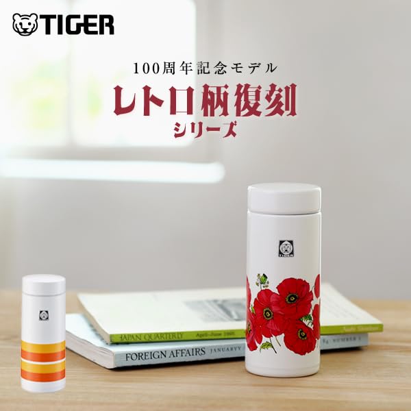 Tiger Vacuum Insulated Bottle, 350ml, Web Exclusive, 100th Anniversary Model, Retro Poppy Pattern, MMZ-T035WF