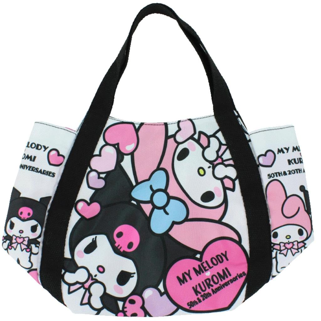 Yasuda Tsusho Balloon Lunch Bag, My Melody 50th x Kuromi 20th Anniversary, My Melody & Kuromi Lunch 4929, Compact Lunch Tote with Insulated Design,