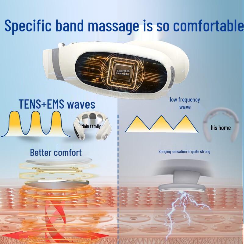 HEZHENG Wireless EMS Neck Massager with Heat CN plug (adapter included)