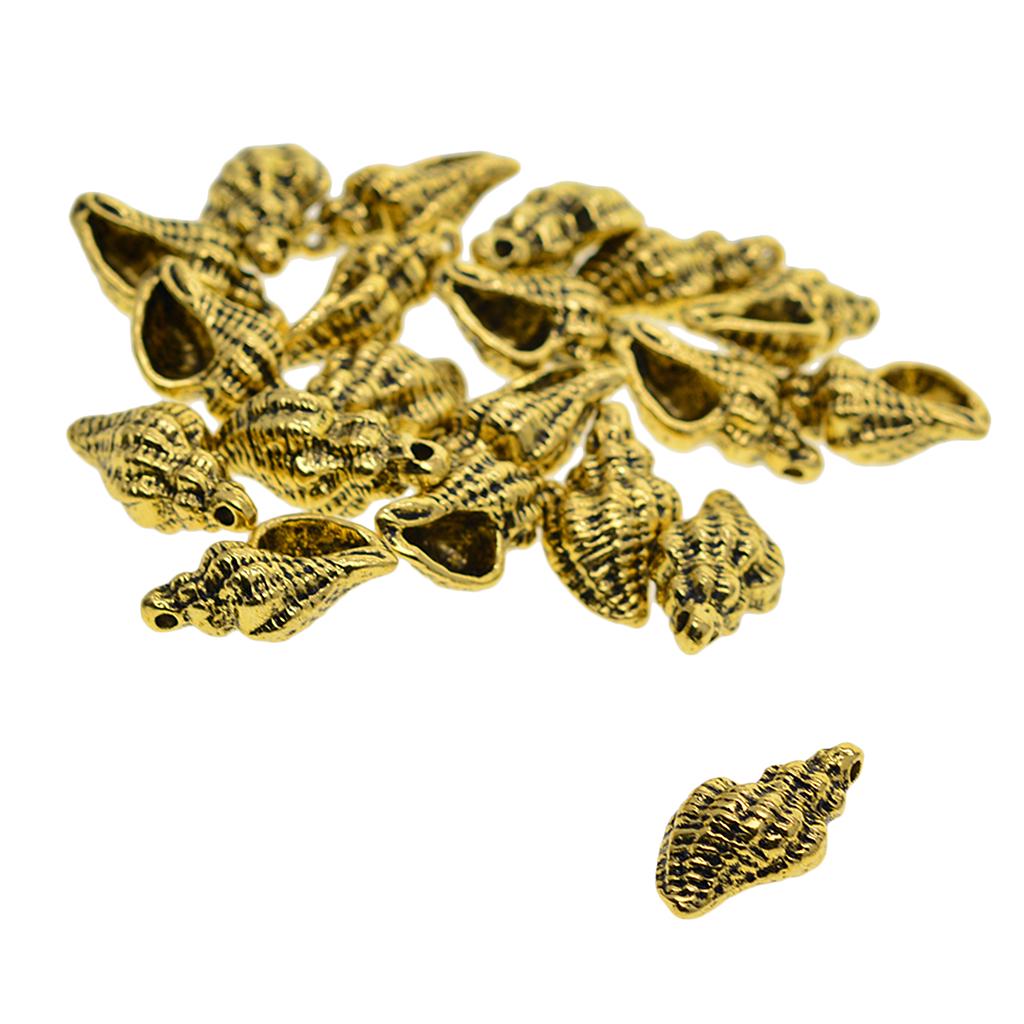 20 Stück Antik 3D nautisch MEER Muschel Anhänger DIY Herstellung Silber