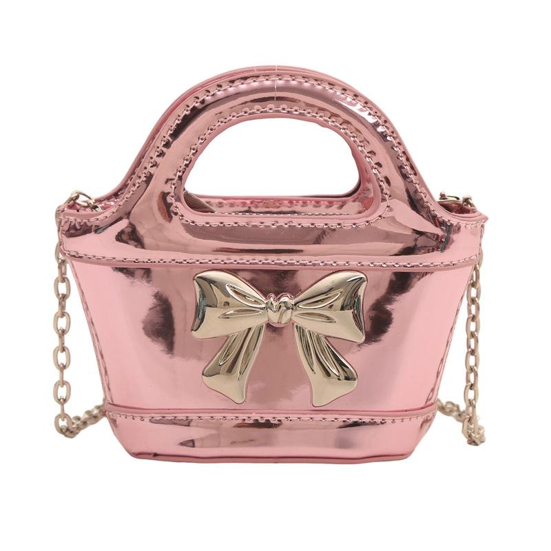 Kids Shoulder Charming Bag Designed With Shiny Colors And A Cute Bow For Fashionforward Preschoolers