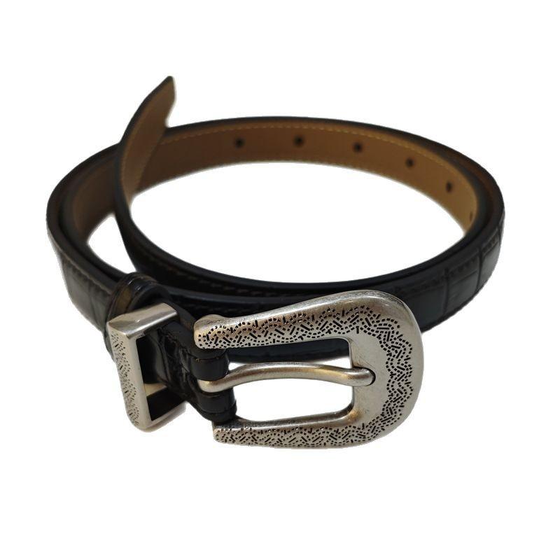 etro niche crocodile pattern women's genuine leather belt versatile fashion belt with eans