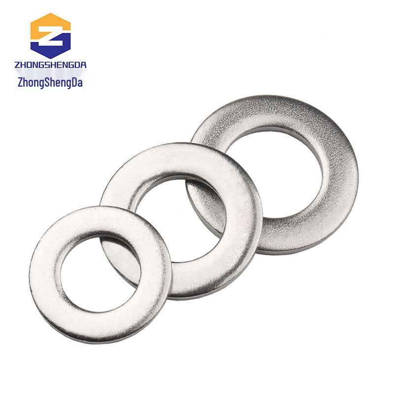 Galvanized Carbon Steel Flat Washer - Metal White, Zinc Plated, Sizes M2-M12