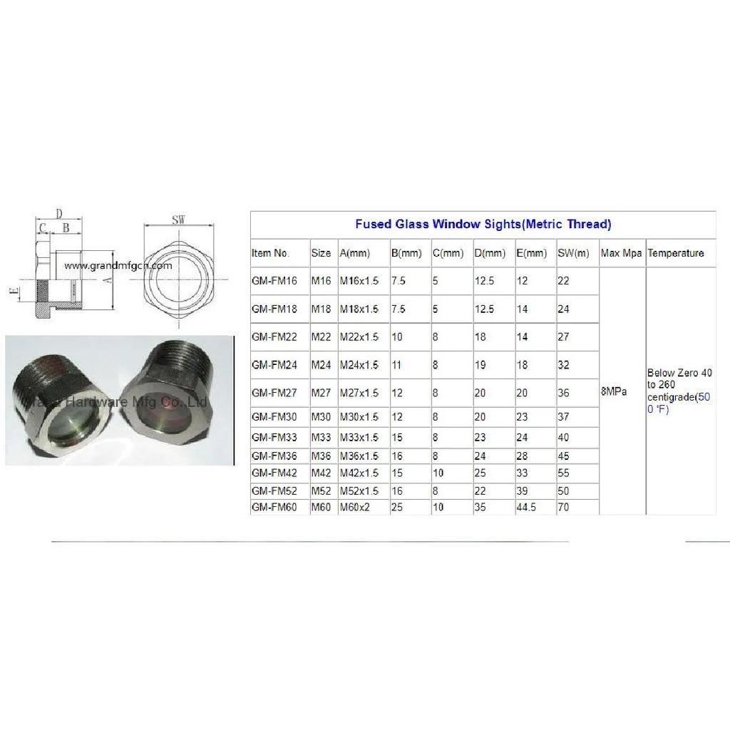 1-1/4"-11.5 NPT 304 Stainless Steel Oil Sight Glass,Viewports,Level Window For Air Compressor Gearbox Vacuum Pump