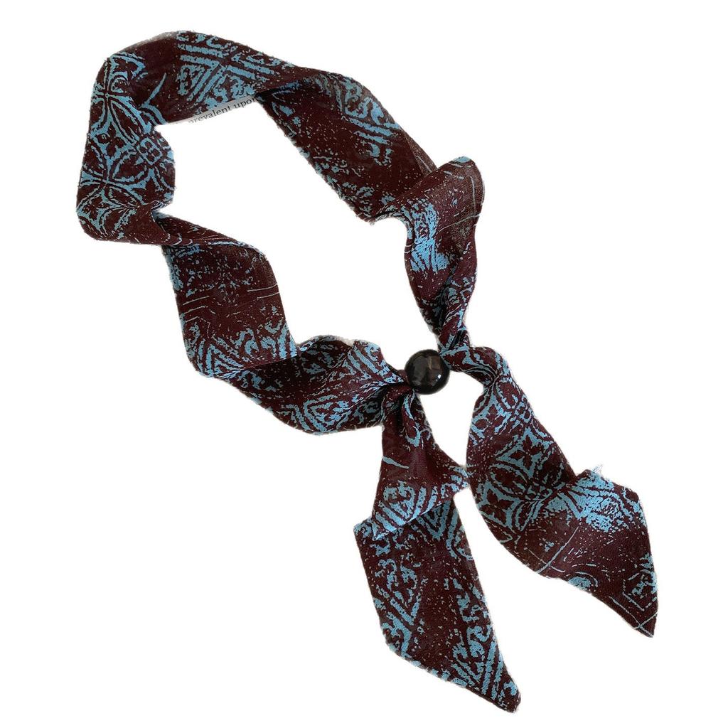 Korean polka dot silk scarf neck high-end long headband women's necklace adjustable scarf accessories new