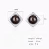 Square-shaped Black Agate Earrings Women's Personality Retro Simple Earrings