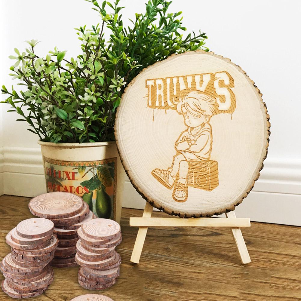 20x 3cm Bloques De Troncos De Madera Rebanadas Artesan/ías Decorativas Suministros De Boda R/ústicos