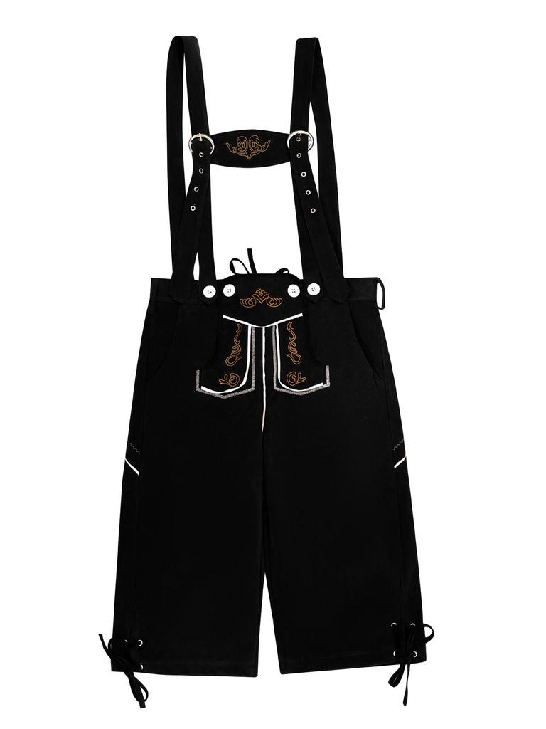 Herren Bayerische Oktoberfest Lederhose mit kariertem Hemd - Übergröße verfügbar