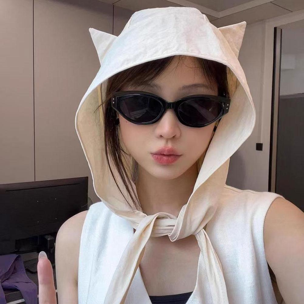 Little Devil Lace-up Sun Protection Sun Hat Fashion Japanese Style Women's Summer Sun Cap For Outdoor Summer Beach