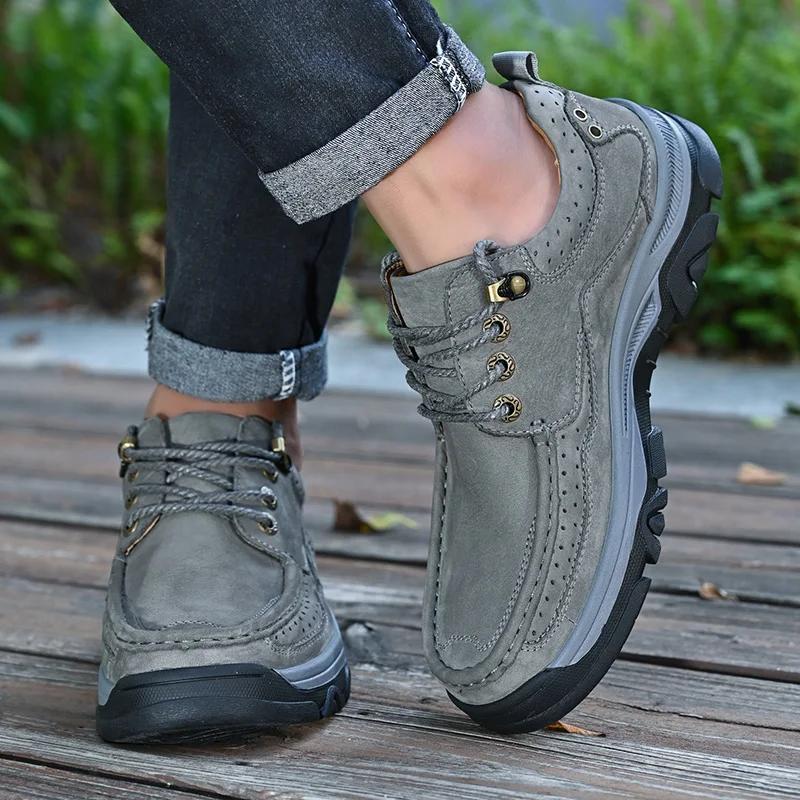 Men's Shoes Genuine Leather Flats Men Loafers High Quality Outdoor Men Sneakers Breathable Casual Shoes Botines Para Hombres