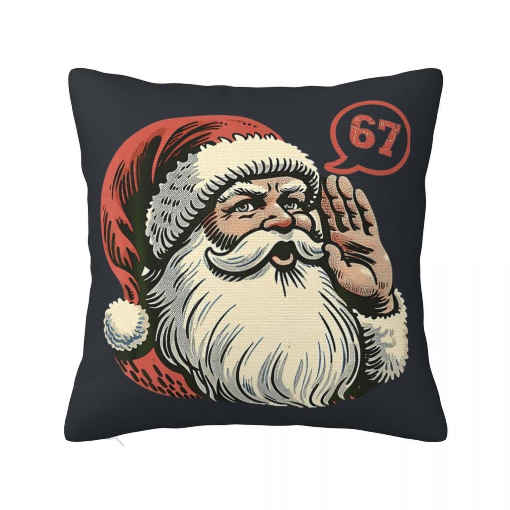 Christmas Funny Six Seven Meme Brainrot Santa Claus Pillow Case Cushion Cover Soft Pattern Pillow Cover Funny Pillowcases