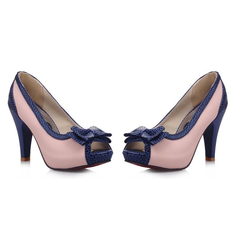Elegant New Fashion Women's Heels With Bowknot Peep Toe For Princess Lolita Look Size 35-43