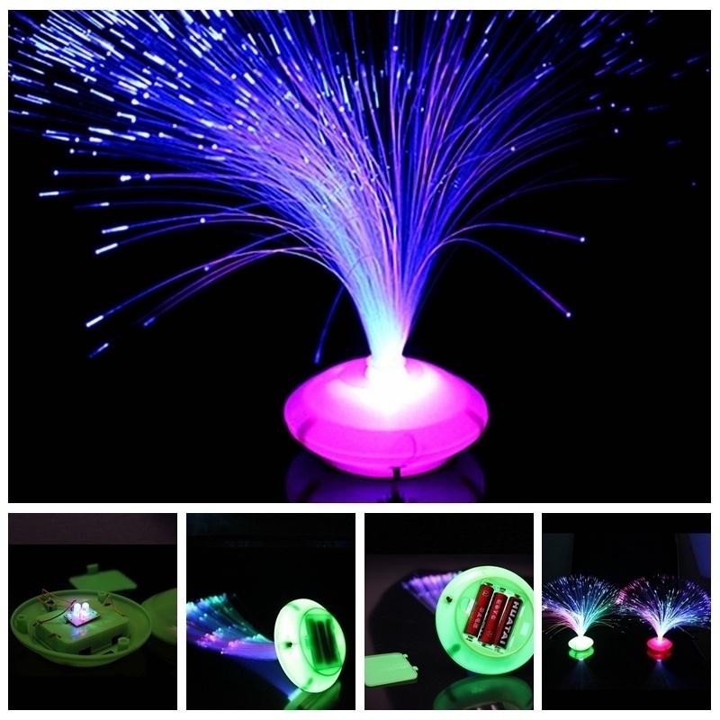 Color Changing LED Fiber Optic Night Light Lamp Stand Home Decor Colorful