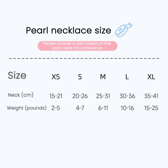 Falsk Perle Hundehalsbånd Justerbart Falsk Perle Perlekjede Smykker for Jente Katter Hunder Bryllupstilbehør