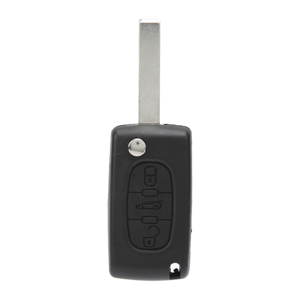 Auto Kofferbak 3 Knoppen Sleutelhanger Behuizing Vervanging met Sleuf zonder Basis Geschikt voor Peugeot