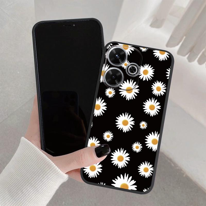 Θήκη σιλικόνης Little Daisy Flower για Xiaomi Redmi Note 13 Pro 13C Samsung A35 A55 M35 M34 Προστατευτικό κάλυμμα κάμερας iPhone Huawei Honor για τους κραδασμούς