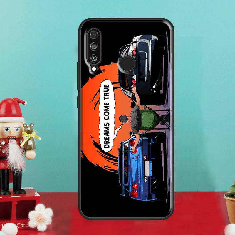 Japan JDM Sports Car Comic For Huawei Nova 9 10 SE 12i 11i 8i 12s Y90 Y60 Y70 Y72 Y61 Y91 P20 P40 P30 Lite P60 Pro Case