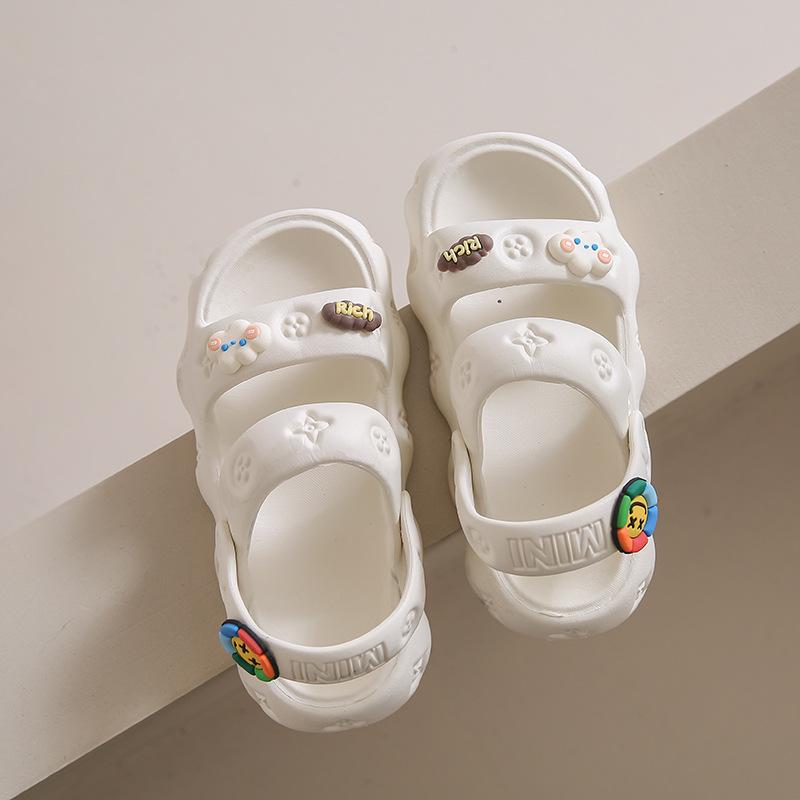 

Женские летние сандалии на платформе из ЭВА, новая универсальная повседневная обувь на плоской подошве, с мягкой подошвой, в сказочном стиле, студенческие пляжные туфли для женщин 39/40 белый