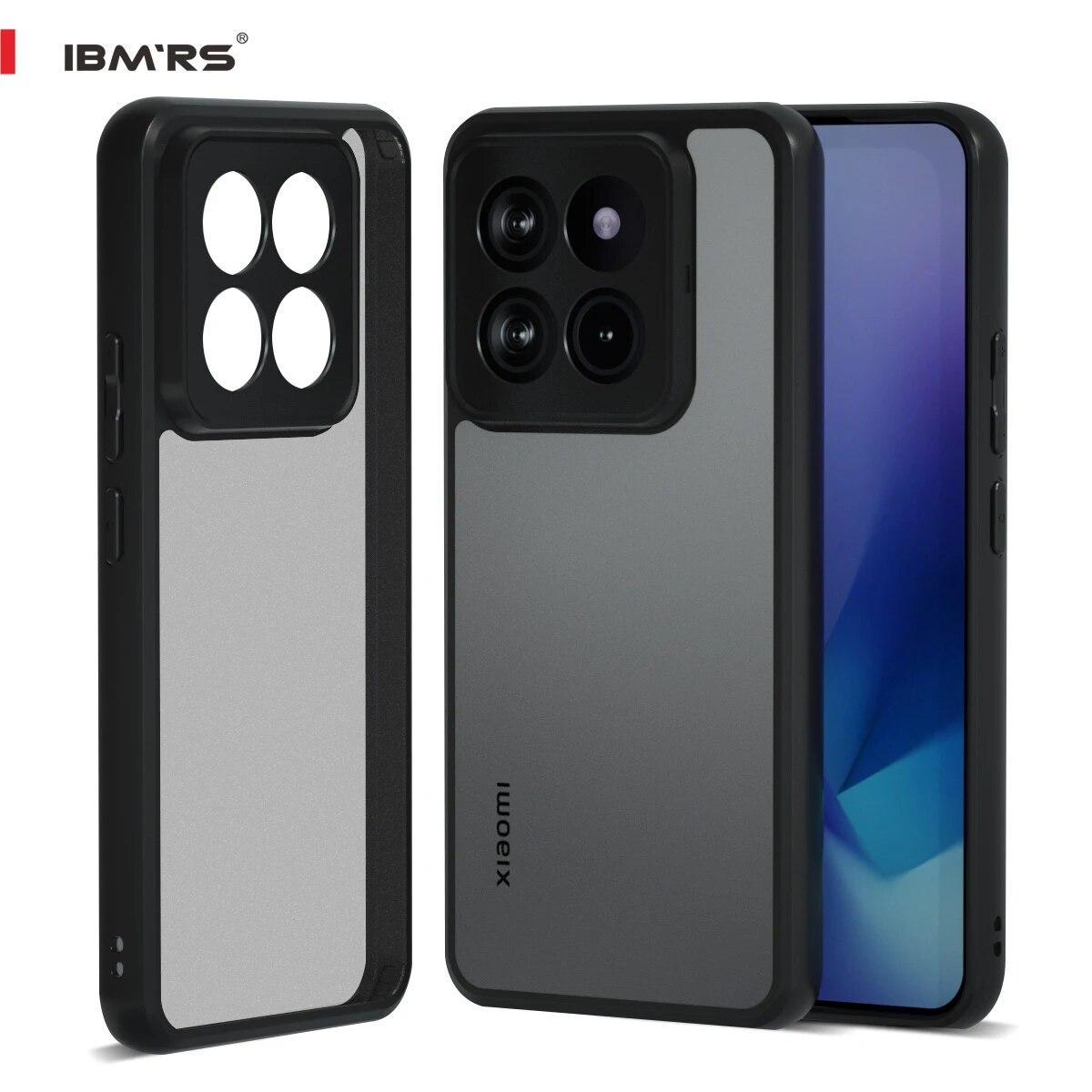 

(Comes with wrist strap)ibmrs for Xiaomi 14Pro Anti-Fingerprint Camo Case ,matte Clear transparent phone protective case matte black матовый черный