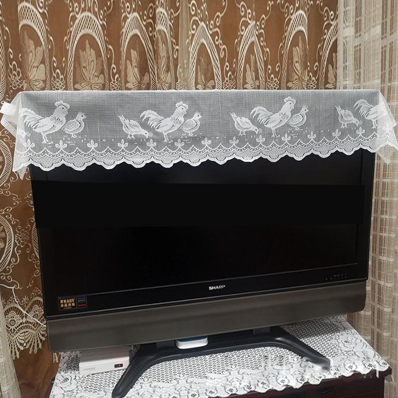 Krajková dveřní záclona se vzorem kohouta Třídílná sada