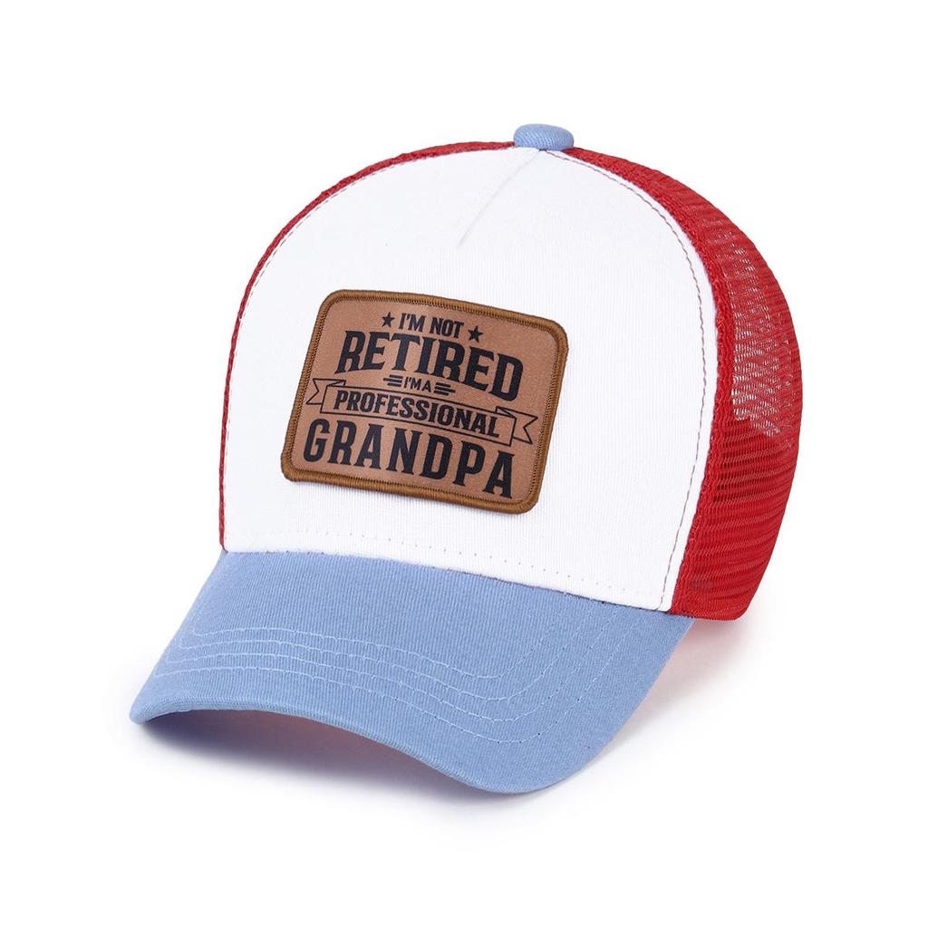 Men's Summer Mesh Baseball Cap with Embroidered Leather Label