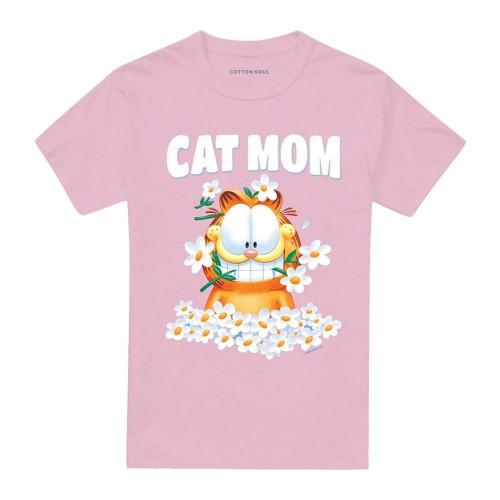 Garfield Unisex Adult Cat Mom Flowers Mothers Day T-Shirt