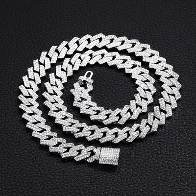 Collier pour hommes, diamant exagéré, géométrie intégrée, mode Hip Hop, bijoux, chaîne cubaine, grande chaîne en or