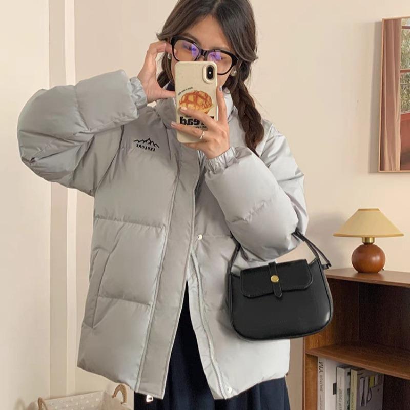 Stand-up Collar New Bread Down Jacket Women's Short Loose Male and Female Couples Winter Thickened Jacket Trendy Brand