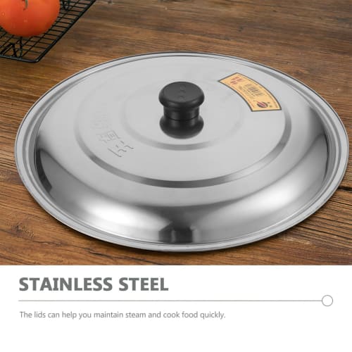 Luxshiny Stainless Steel Universal Lid for Frying Pans, Pots, Cast Iron, and Skillets, 33cm
