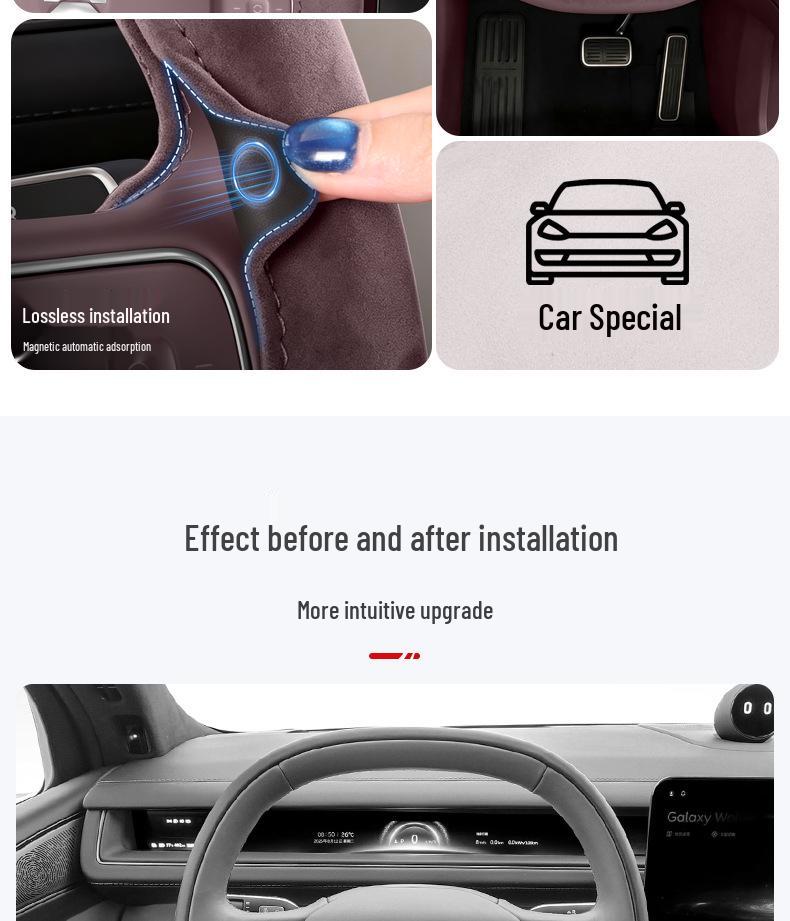 Nio ES8 Steering Wheel Cover: Suede Flocking, Magnetic, Ultra-thin, No-Sew, All-Season, Anti-slip for 26 Models