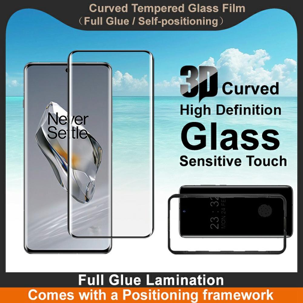 IMAK For OnePlus 12 5G Screen Protector Full Glue 3D Curved Tempered Glass Film with Positioning Frame