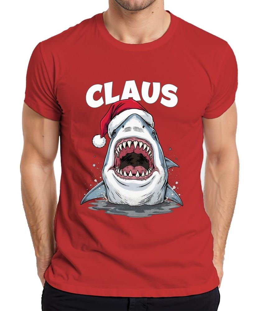 Claus Christmas Shark Santa Hat Shark Movie Parody Unisexs Tshirt