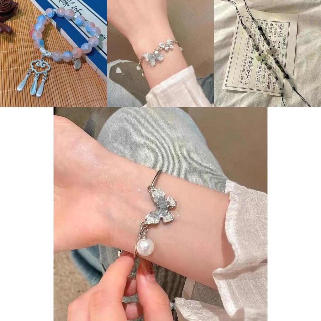 Elegant New Chinese Style Butterfly Resin Bracelet Handmade Luxurious Design For Women