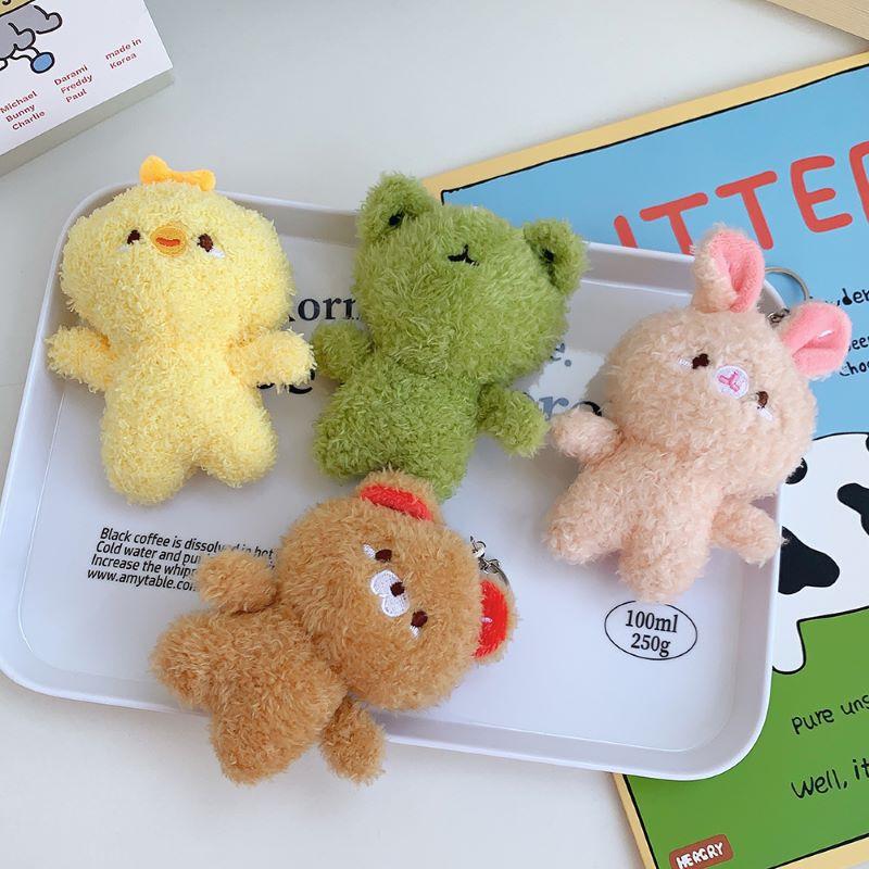 

Новая плюшевая игрушка-медведь, кукла-кролик, креативный лягушонок, желтый утенок, подвеска для сумки, кукла маленького животного height about 12cm