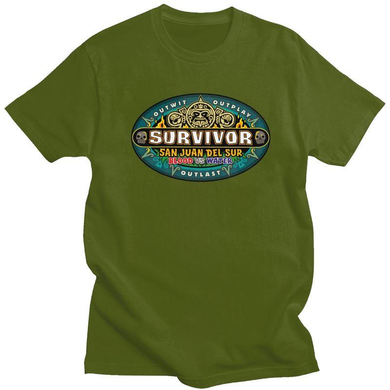 Custom Adventure Game TV Show Survivor Tshirt for Men Short Sleeves Casual T Shirt Cool Tshirt Loose Fit Pure Cotton Tee Gift