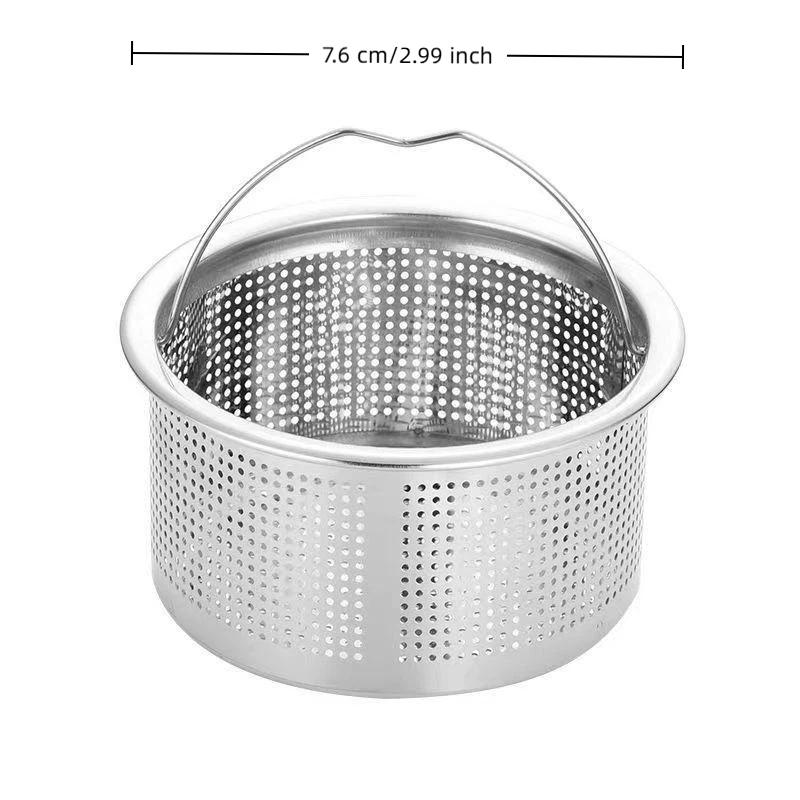 Sink Strainer Plug 304 Stainless Steel Anti-Clog Design with Easy Lift Handle for Kitchen Bathroom Drains