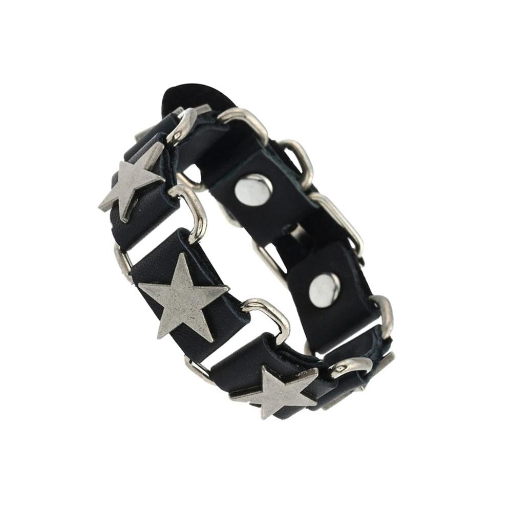 Nieuwe Punk Donkere PU Armband Voor Vrouwen Mannen Hip Hop Rock Ketting Meerlaagse Armband Trend Retro Gotische Sieraden Danser Accessoires