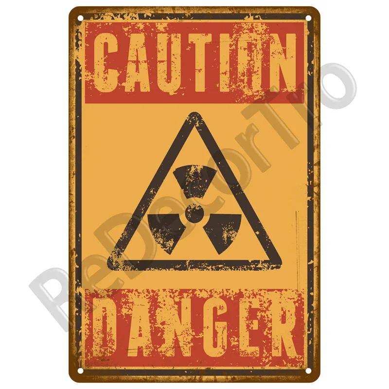 Metal Sign Decorative Wall Plate Art Beware Plaque Metal Vintage Decor Accessories Warning Danger Tin Sign Poster Caution Beware