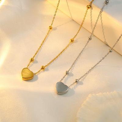 Accessories Fashion Simple Love Titanium Steel Necklace Women'S Niche Design 18K Clavicle Chain Advanced Sense Does Not Fade