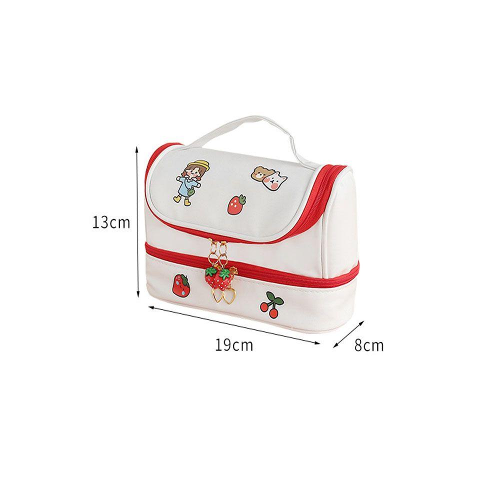 Creative PU cute pencil case school storage bag Leather cosmetic bag big pen case for girl pen bag Strawberry kawaii pen