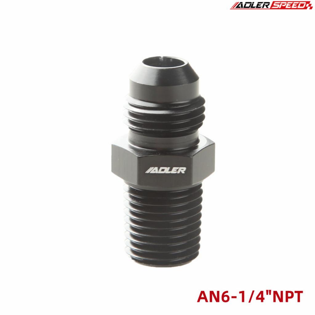 AN3/AN4/AN6/AN8/AN10/AN12 To 1/8" / 1/4" 3/8" 1/2" 3/4" 1"NPT Straight Fuel Hose Adapter Pipe Thread Fitting Black
