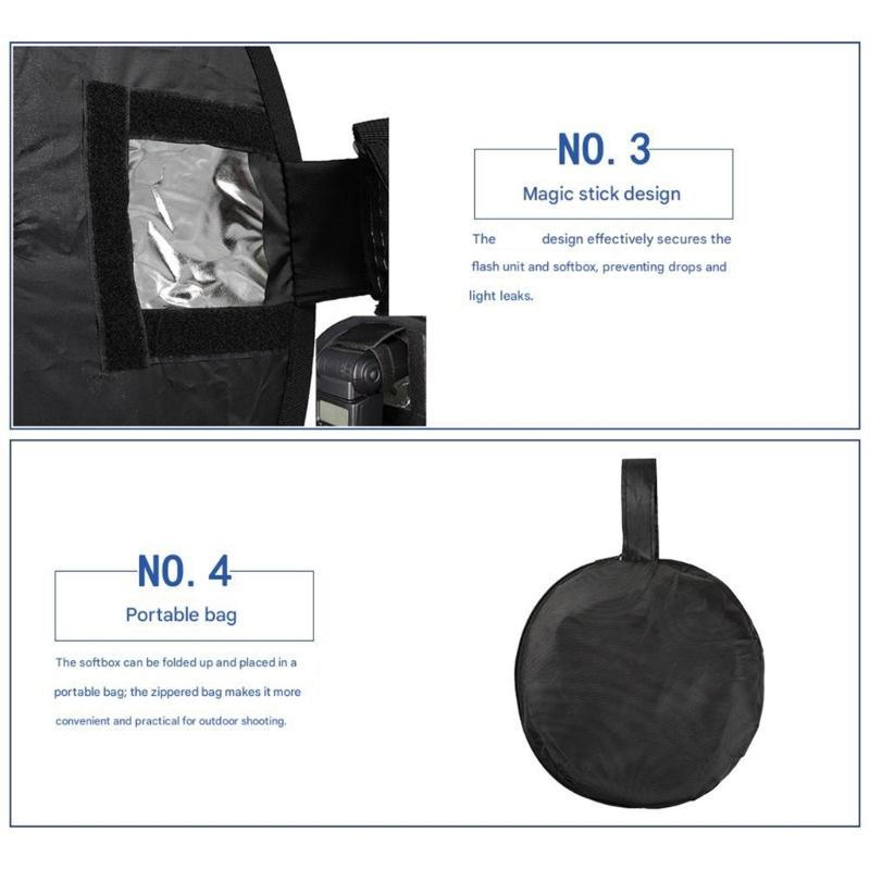 45CM Universal Softbox Compatibles Flash and LED for Macroed Portrait Studio Use Portable Portrait Light